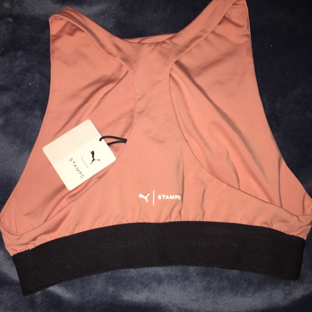 The Puma x Stampd bra in peach